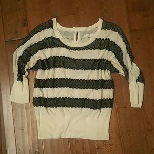 Lauren Conran cream and black lace sweater